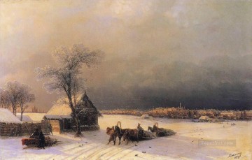 イワン・コンスタンティノヴィチ・アイヴァゾフスキー Painting - 雀ヶ丘から見た冬のモスクワ イワン・アイヴァゾフスキー